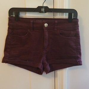Maroon American eagle shorts